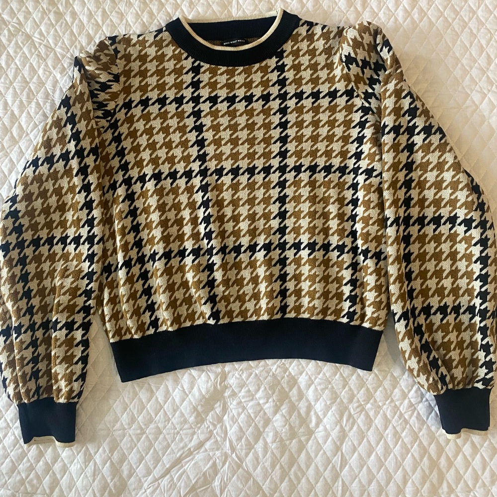 WHO WHAT WEAR Houndstooth Sweater